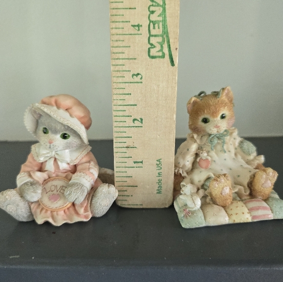 Calico Kittens "You'll Always Be Close To My Heart" "Love" 1992 Figurine Enesco - Picture 12 of 12